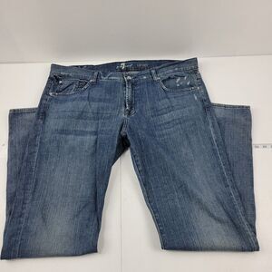 7 for all mankind carsen straight leg jeans 40x35 mens denim‎ blue 3794